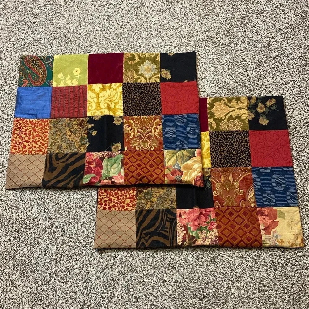 Vintage Legacy Jacquard Patchwork Standard Decorative Pillow Cases